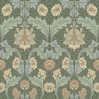 Dutch First Class Hidden Treasures 2 82059 - Groen / abrikoos Behang