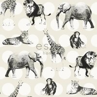 Everybody Bonjour behang 128712 - Zwart Wit Behang