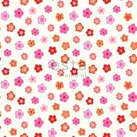 Everybody Bonjour behang 138725 - Roze - Rood - Oranje Behang