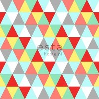 Everybody Bonjour behang 138715 - Rood - Geel Behang