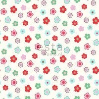 Everybody Bonjour behang 138726 - Rood - Groen Behang