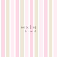 Everybody Bonjour behang 138701 - Roze - Beige Behang