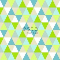 Everybody Bonjour behang 138713 - Turquoise - Groen Behang