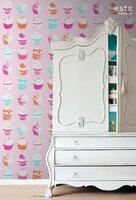 Everybody Bonjour WallpaperXXL Cupcakes 158715 - Roze Behang