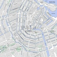 Esta Photowall XL 157712 Street map Amsterdam - Blauw Behang