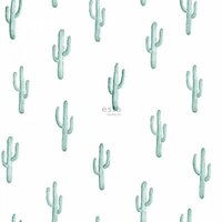 Esta Greenhouse 138898 - Wit - Turquoise Behang