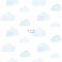Esta Little Bandits 138930 - Wit - Blauw Behang