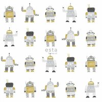 Esta Little Bandits 138940 - Zilver - Geel Behang