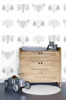 Esta Little Bandits 158832 - Zwart - Wit - Grijs Behang