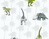 AS Creation Little Stars 35835-2 - Grijs / Groen Behang