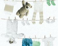 AS Creation Little Stars 35844-2 - Groen / Creme Behang