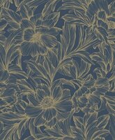 Casadeco Florescence FLRE82356515 - Blauw Behang