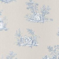 Casadeco Fontainebleau FONT81516206 - Blauw / Beige Behang