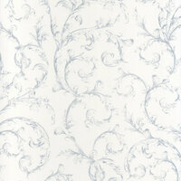 Casadeco Fontainebleau FONT81536101 - Wit / Blauw Behang