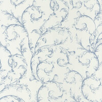 Casadeco Fontainebleau FONT81536204 - Blauw / Wit Behang