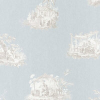 Casadeco Fontainebleau FONT81546102 - Beige / Blauw Behang
