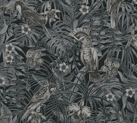 AS Creation Greenery 37210-4 | 372104 - Zwart / Grijs Behang