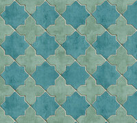 AS Creation New Walls 37421-4 | 374214 - Blauw / Groen Behang