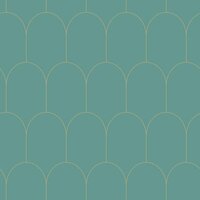 Esta Art Deco 139204 - Groen - Goud - Blauw Behang