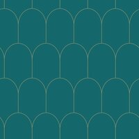 Esta Art Deco 139205 - Groen - Goud - Blauw Behang