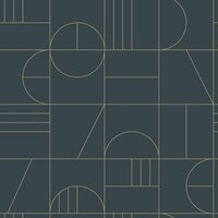 Esta Art Deco 139210 - Donkerblauw Behang