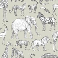 Esta Home Forest Friends Grijs 139270 - Grijs Behang