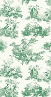 Casadeco Les Belles Toiles De Jouy LBTJ87917710 - Groen / Wit Behang