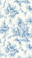 Casadeco Les Belles Toiles De Jouy LBTJ87936719 - Blauw / Wit Behang