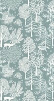 Caselio La Foret FRT102936033 - Wit / Blauw Behang