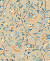 Dutch Wallcoverings Botanique B199-02 / B19902 beige - blauw Behang