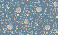 Dutch Wallcoverings Botanique B199-91D / B19991D blauw - beige Behang