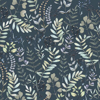 Dutch Wallcoverings Botanique M685-01 / M68501 zwart - groen Behang