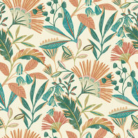 Dutch Wallcoverings Ciara A63801 wit - groen Behang
