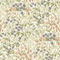 Dutch Wallcoverings Ciara A64101 wit - groen - roze Behang