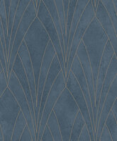 Dutch Wallcoverings Elegance L856-01 blauw - goud Behang