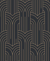 Dutch Wallcoverings Elegance M421-19 zwart - goud Behang