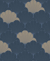 Dutch Wallcoverings Elegance M640-01 blauw - goud Behang