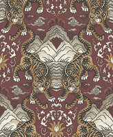 Dutch First Class Khalili 65913 Bordeaux - Oranje Behang