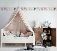 Noordwand Kids Walls Little Adventures Randje 45837 Roze - Blauw - Bruin Behang