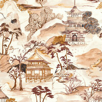 Casamance Archipel 75310304 - Wit / Oranje Behang