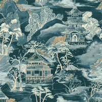 Casamance Archipel 75310508 - Blauw Behang