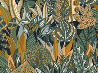 Casamance Aventura 75510814 - Blauw / Groen Behang