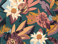 Casamance Aventura 75531630 - Blauw / Roze Behang