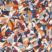 Casamance L&#039;&Icirc;le Aux Oiseaux 75881018 - Oranje / Blauw Behang