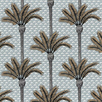 Casamance Mirage 75240304 - Blauw / Grijs Behang