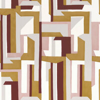 Casamance Misura 74481556 - Geel / Wit Behang