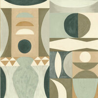 Casamance Mouvements 76032650 - Groen / Beige Behang