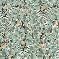 Casamance Printemps Viennois 74782570 - Groen / Wit Behang