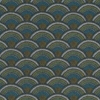 Casamance Printemps Viennois 74821544 - Blauw / Groen Behang