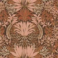 Casamance Square Jasmin 75733364 - Oranje / Roze Behang